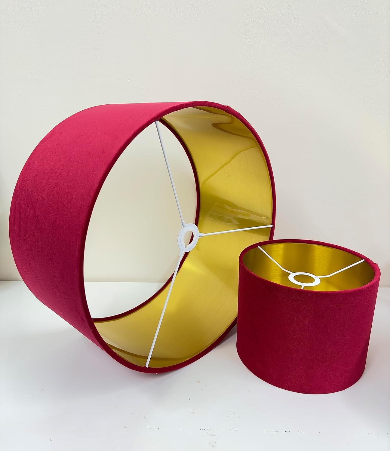 Red Velvet Lampshade – Gold Lined, Multi-Use