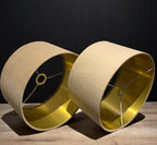 Beige Velvet Lamp Shade High Quilty Shade Ceiling,Table, Floor lampshade Gold Lining (Copy)