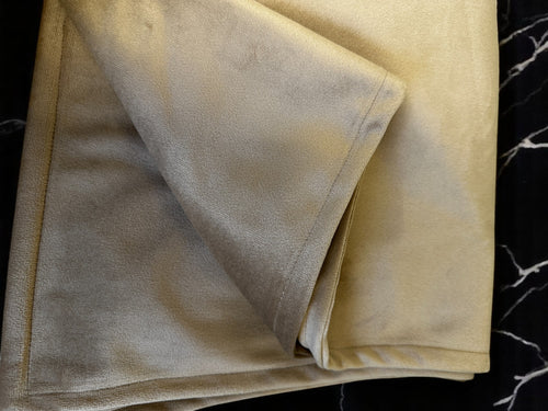Beige Double-Sided Plush Velvet Bed Runner / Bed Throw / Bed Scarf  Luxury Fabric for Home or Hotel Use.