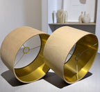 Beige Velvet Lamp Shade High Quilty Shade Ceiling,Table, Floor lampshade Gold Lining (Copy)