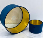 Mustard Velvet Lamp Shade High Quilty Shade Ceiling,Table, Floor lampshade Gold Lining.