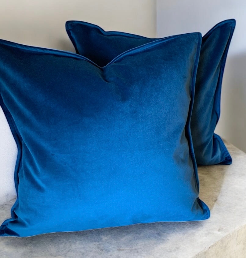 Luxury Blue Velvet Cushion Covers