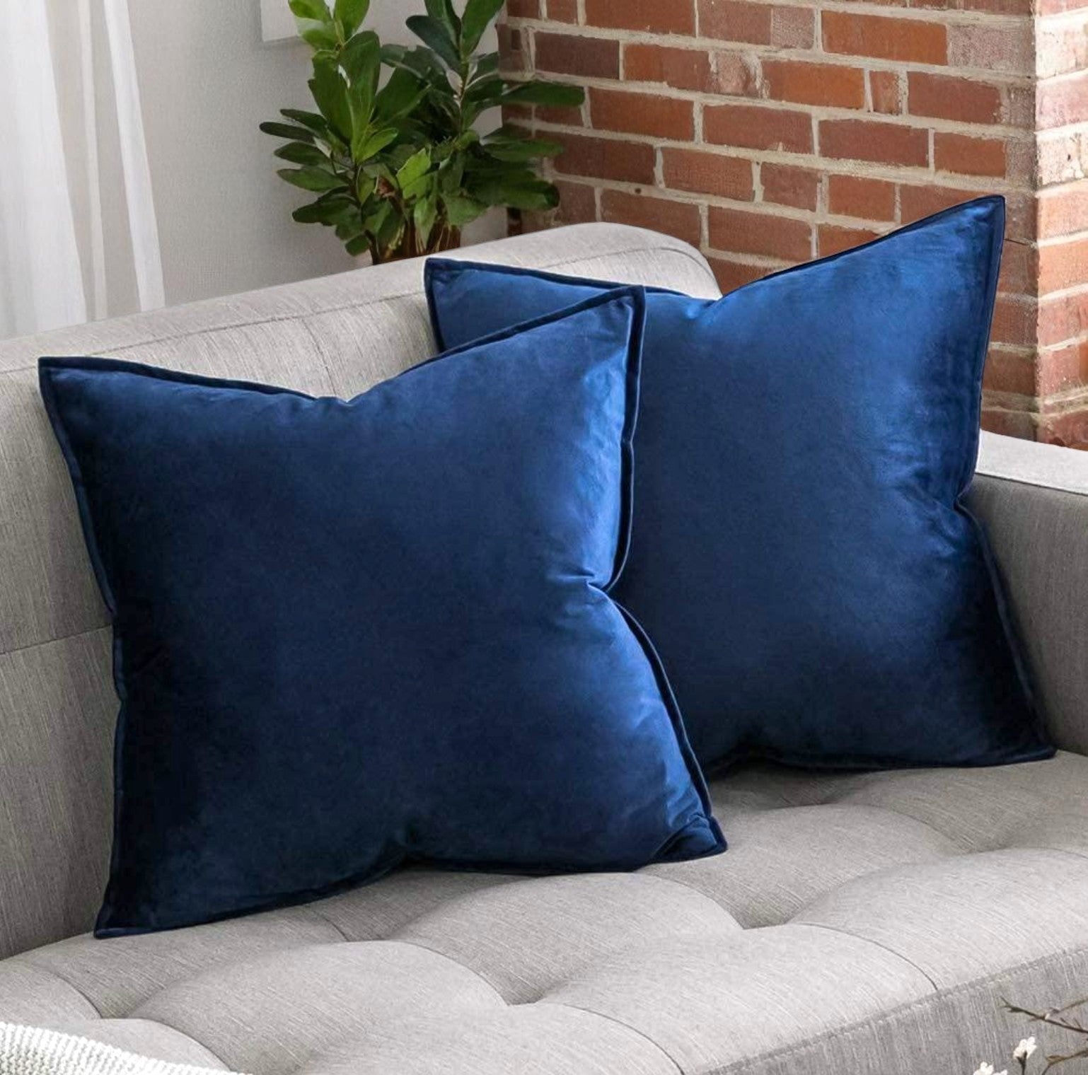 Luxury Blue Velvet Cushion Covers