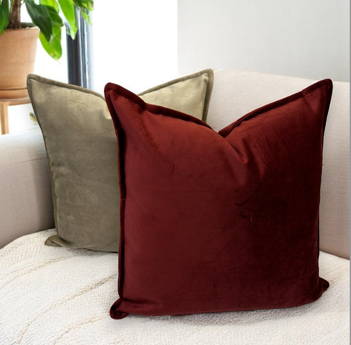Luxury Coffee Velvet Cushion