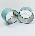 Duck egg Velvet Lamp Shade High Quilty Shade Ceiling,Table, Floor lampshade Gold Lining.
