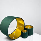 Mustard Velvet Lamp Shade High Quilty Shade Ceiling,Table, Floor lampshade Gold Lining.
