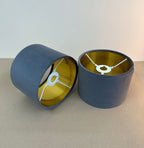 Grey Velvet Lampshade – Gold Lined, Multi-Use
