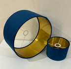 Blue Velvet Lamp Shade High Quilty Shade Ceiling,Table, Floor lampshade Gold Lining. (Copy)