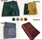 Grey Double-Sided Plush Velvet Bed Runner / Bed Throw / Bed Scarf  Luxury Fabric for Home or Hotel Use.