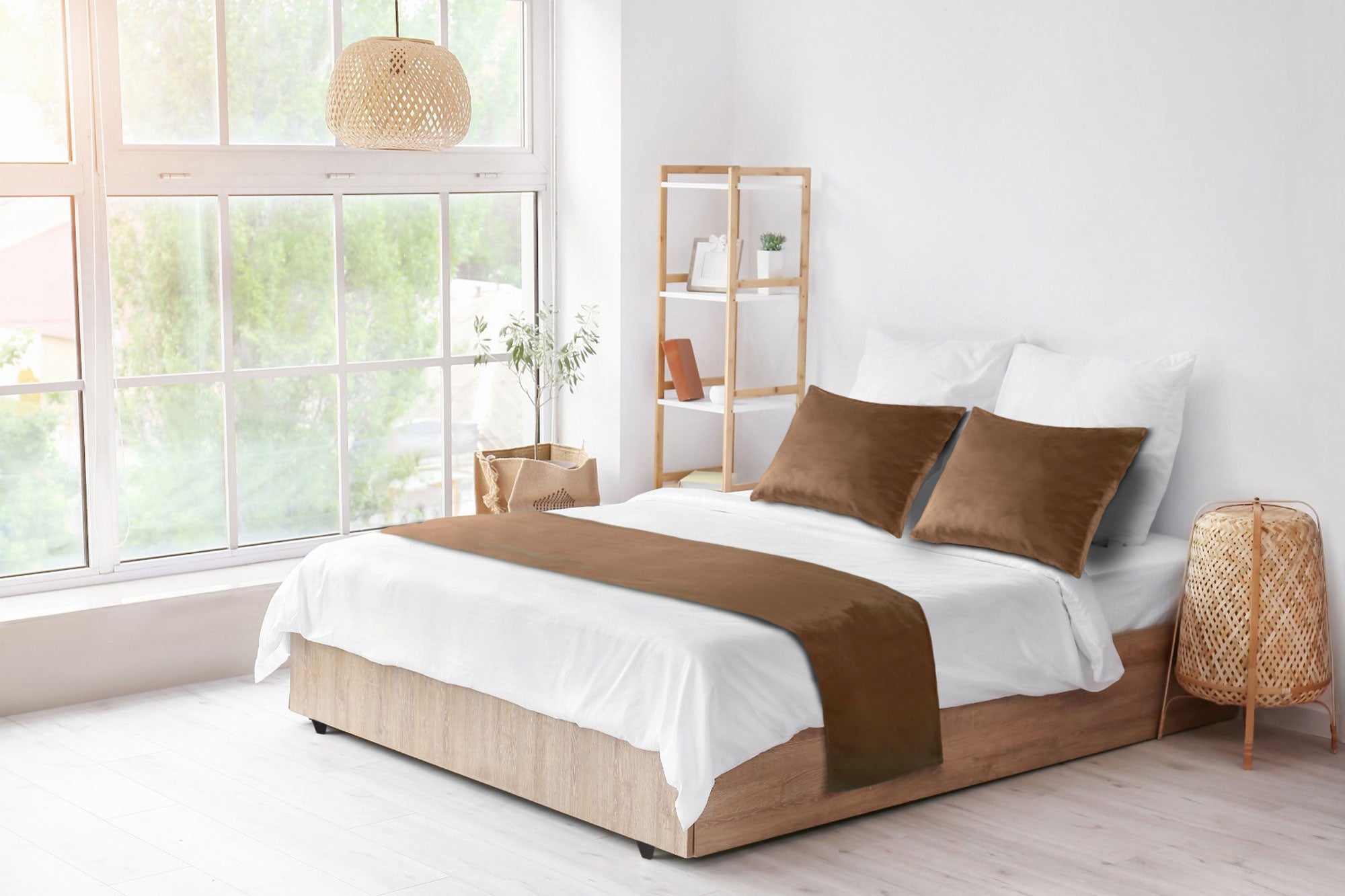 Mink Double-Sided Plush Velvet Bed Runner / Bed Throw / Bed Scarf  Luxury Fabric for Home or Hotel Use.