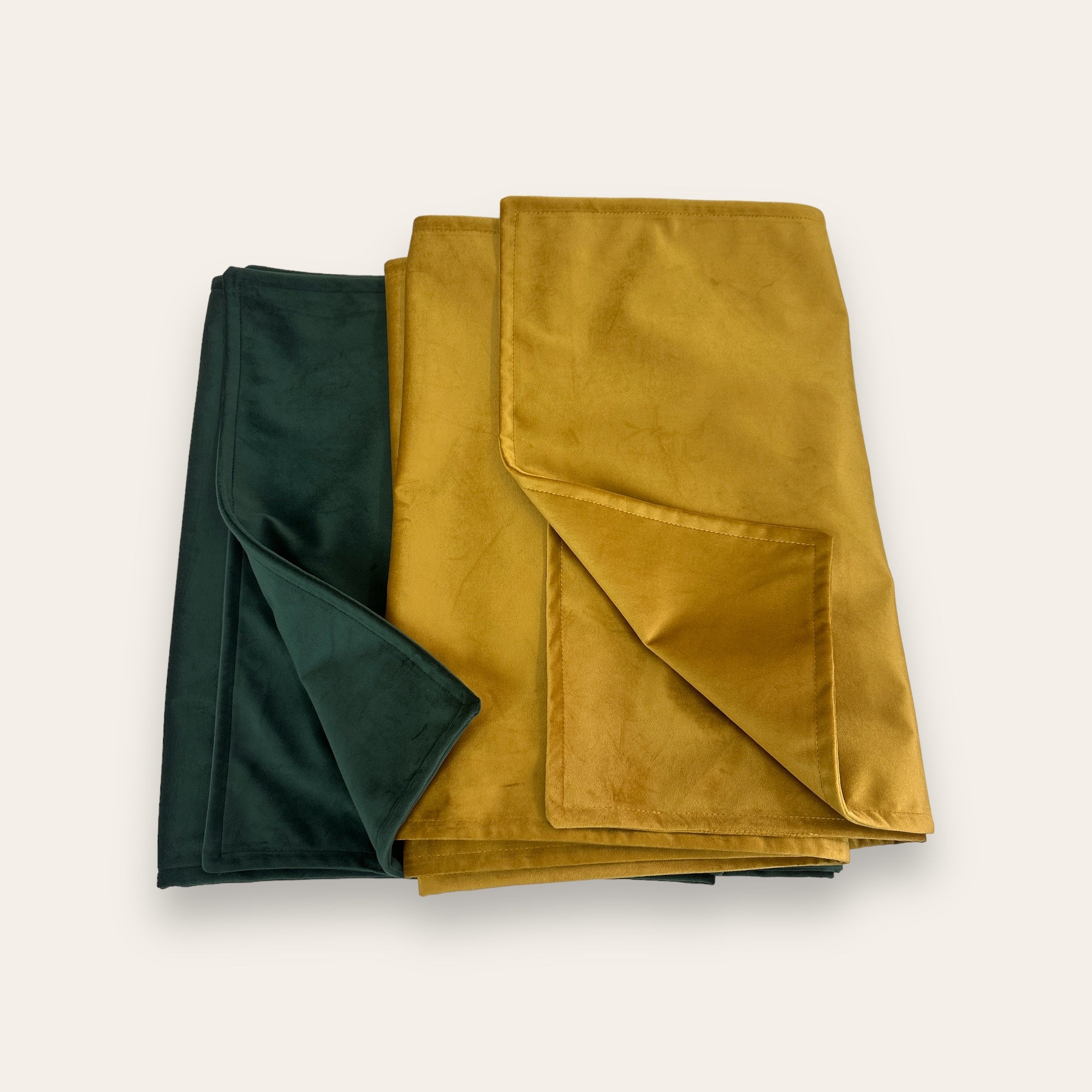Mustard Double-Sided Plush Velvet Bed Runner / Bed Throw / Bed Scarf  Luxury Fabric for Home or Hotel Use.