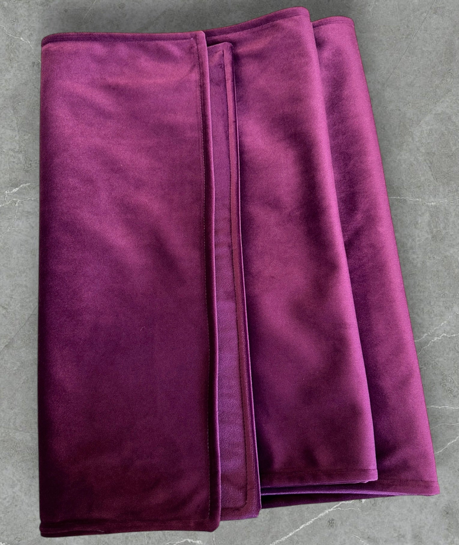 Plum Double-Sided Plush Velvet Bed Runner / Bed Throw / Bed Scarf  Luxury Fabric for Home or Hotel Use.