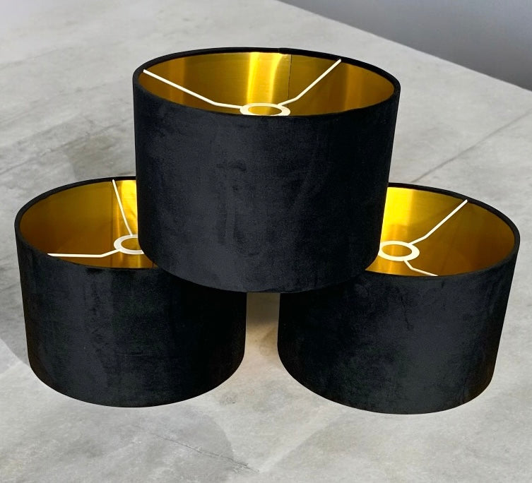 Mustard Velvet Lamp Shade High Quilty Shade Ceiling,Table, Floor lampshade Gold Lining.