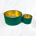 Emerald Velvet Lampshade – Gold Lined, Multi-Use