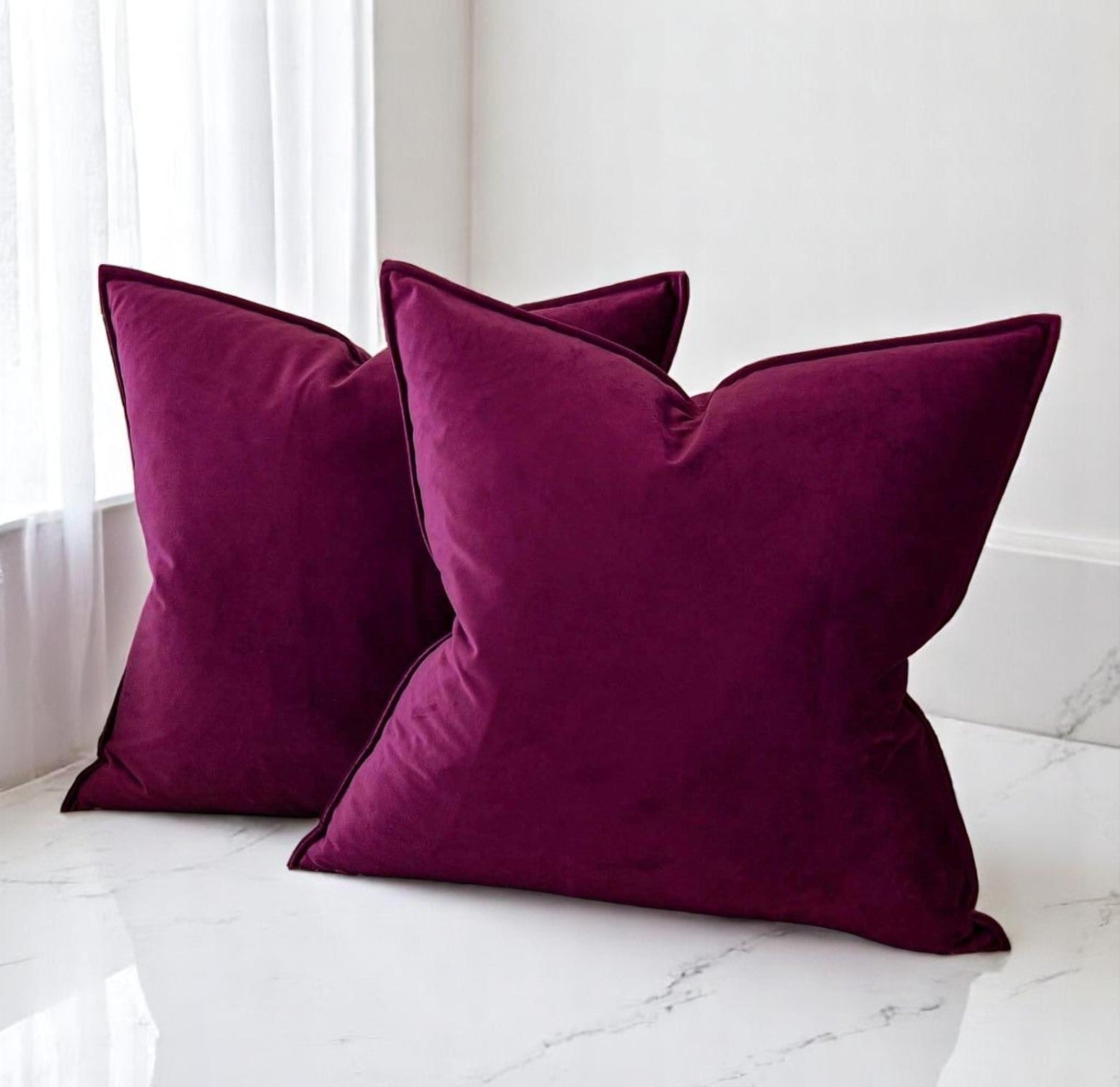 Luxury Plum Velvet Cushion