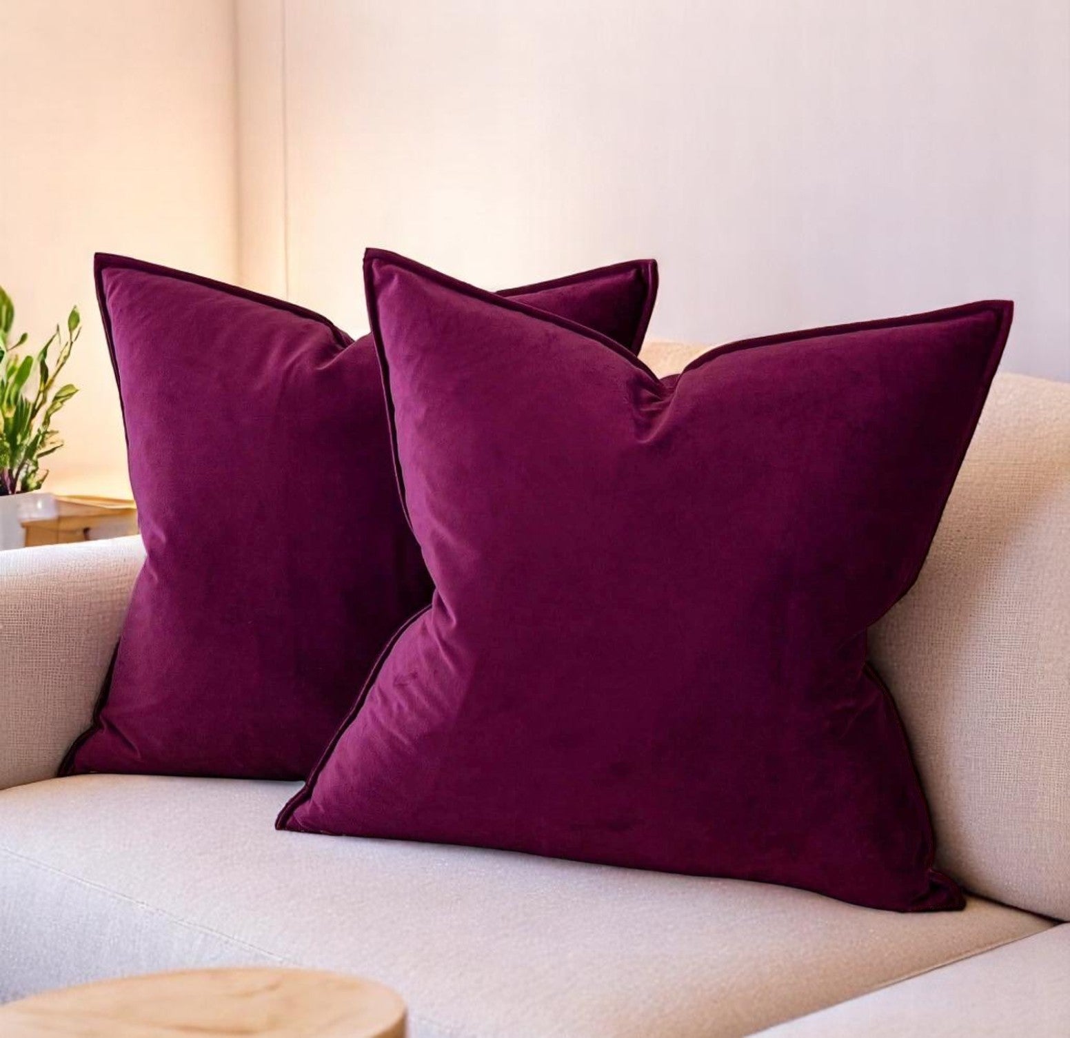 Luxury Plum Velvet Cushion