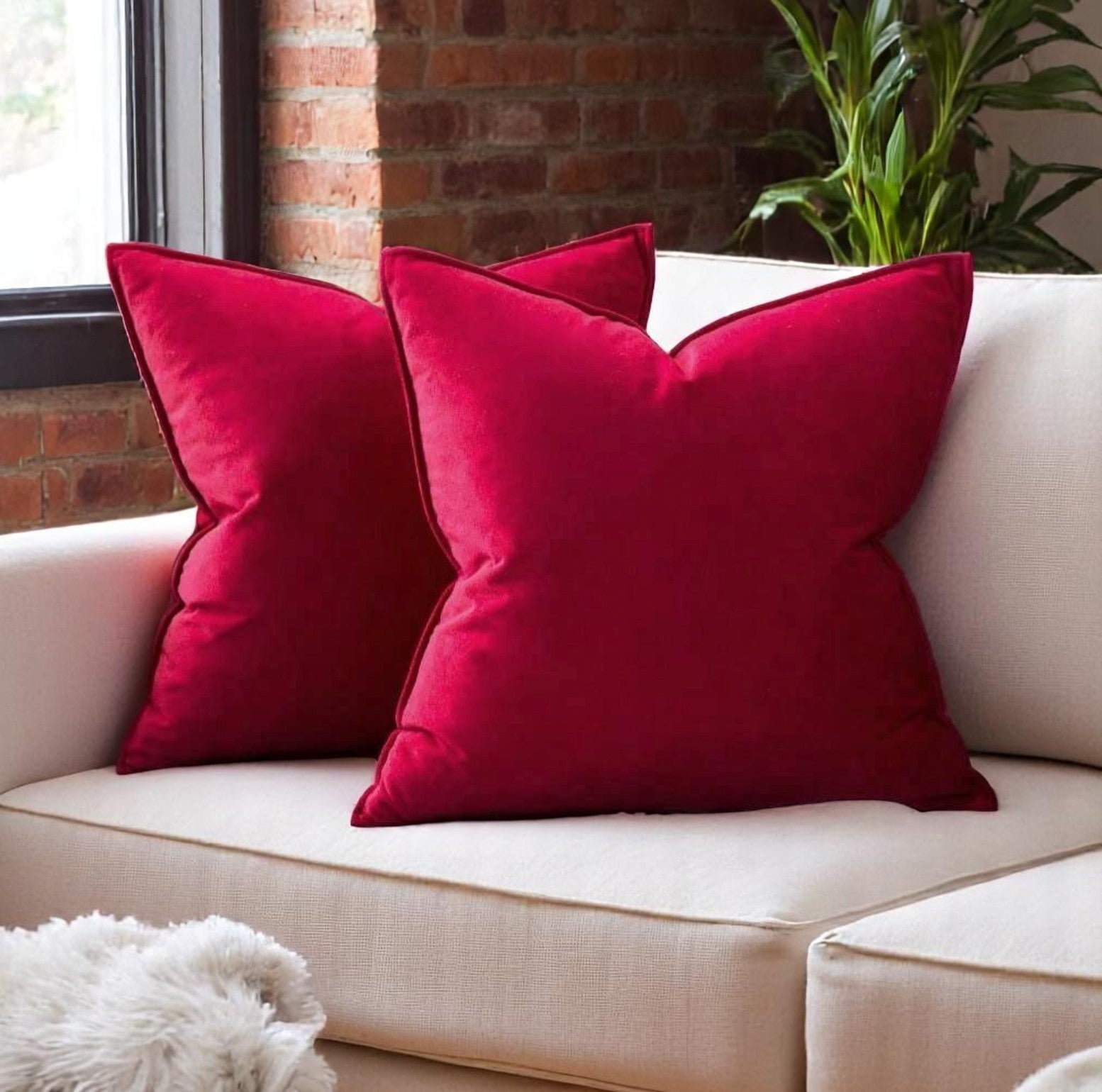 Luxury Red Velvet Cushion