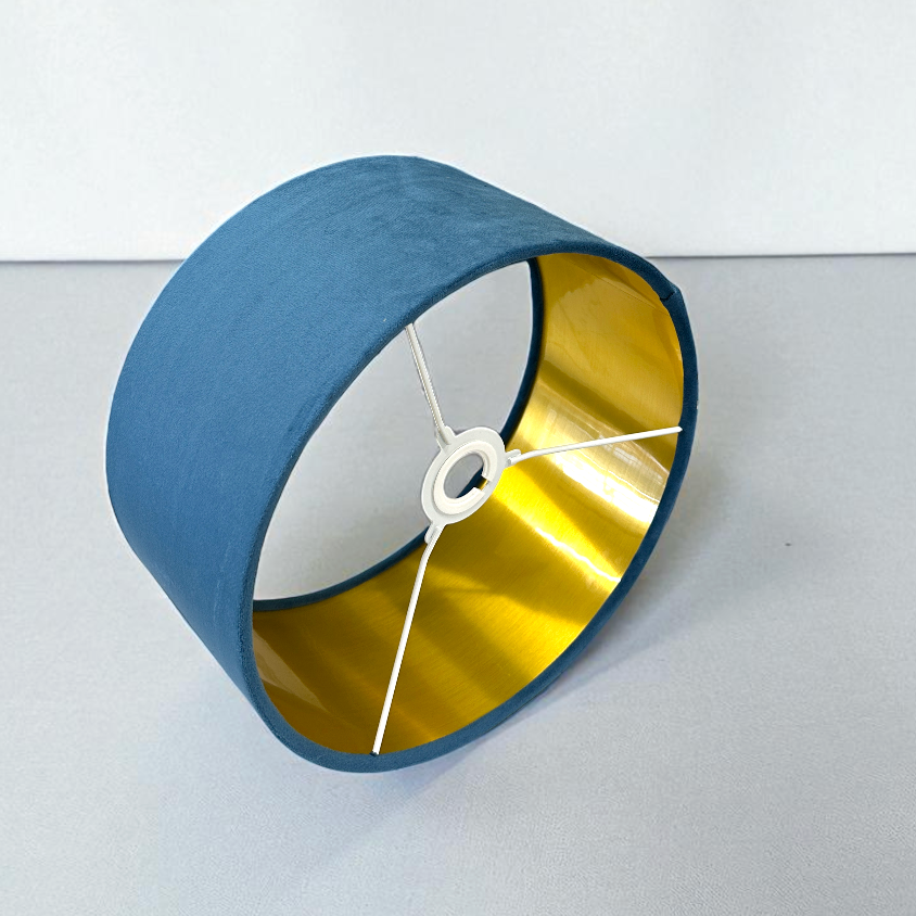 Grey Velvet Lampshade – Gold Lined, Multi-Use