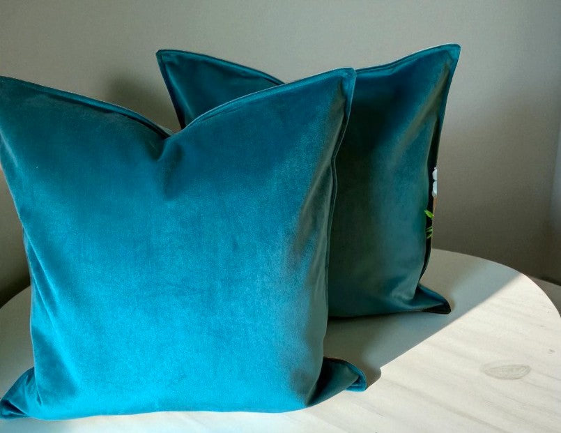 Luxury Teal Velvet Cushion