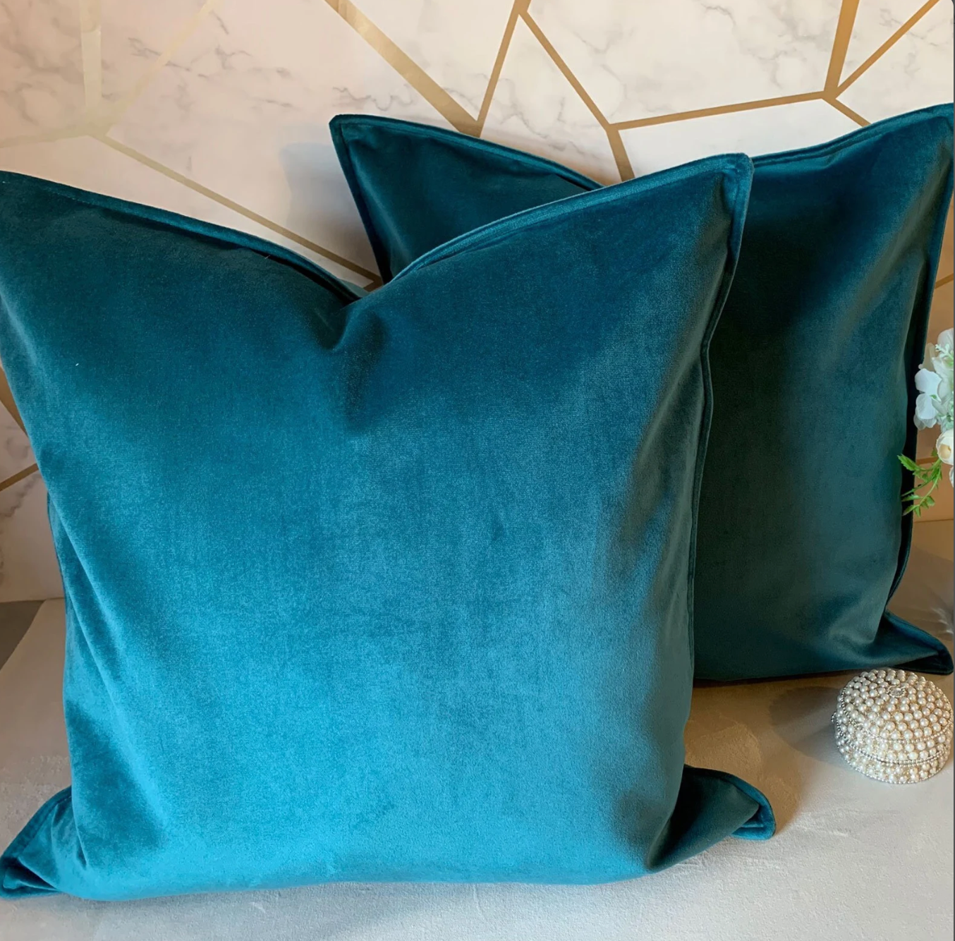 Luxury Teal Velvet Cushion