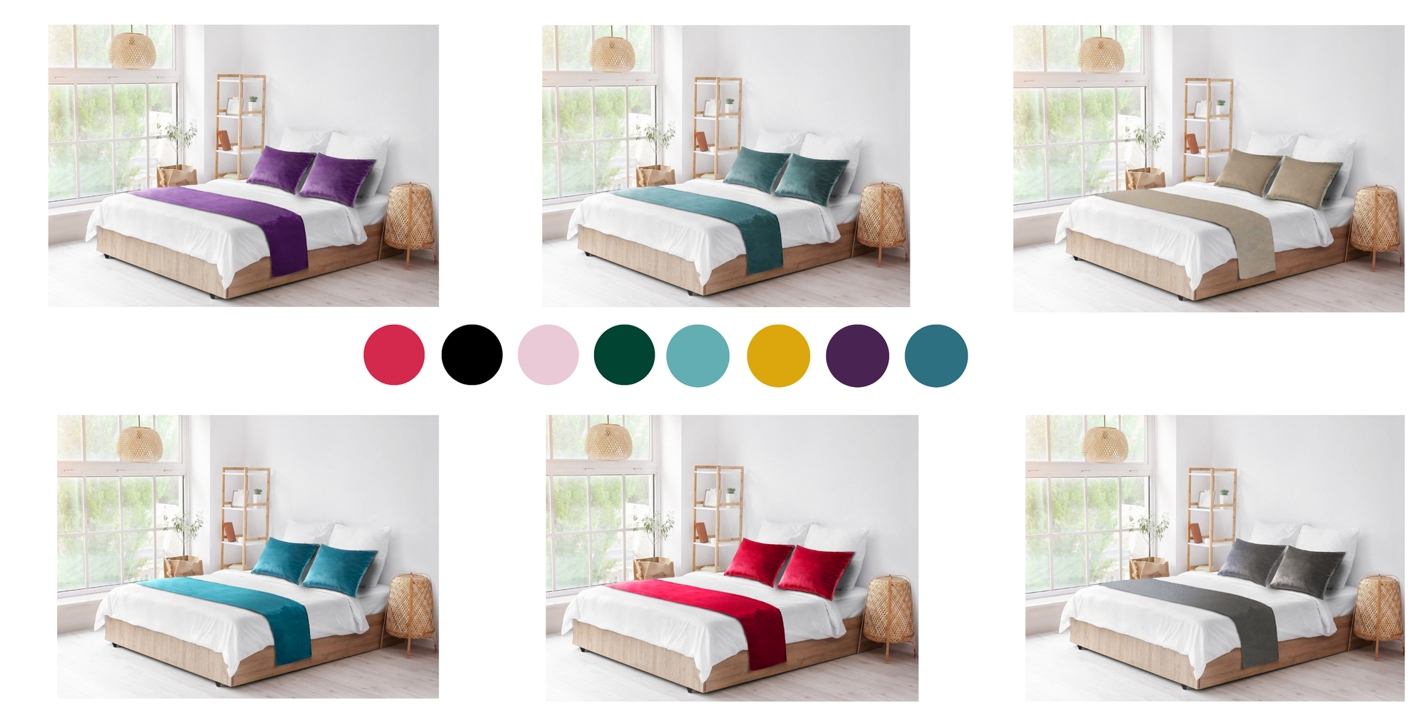 Plush Velvet Bed Runner Double-Sided/ Bed Throw / Bed Scarf  Luxury Fabric for Home or Hotel Use.